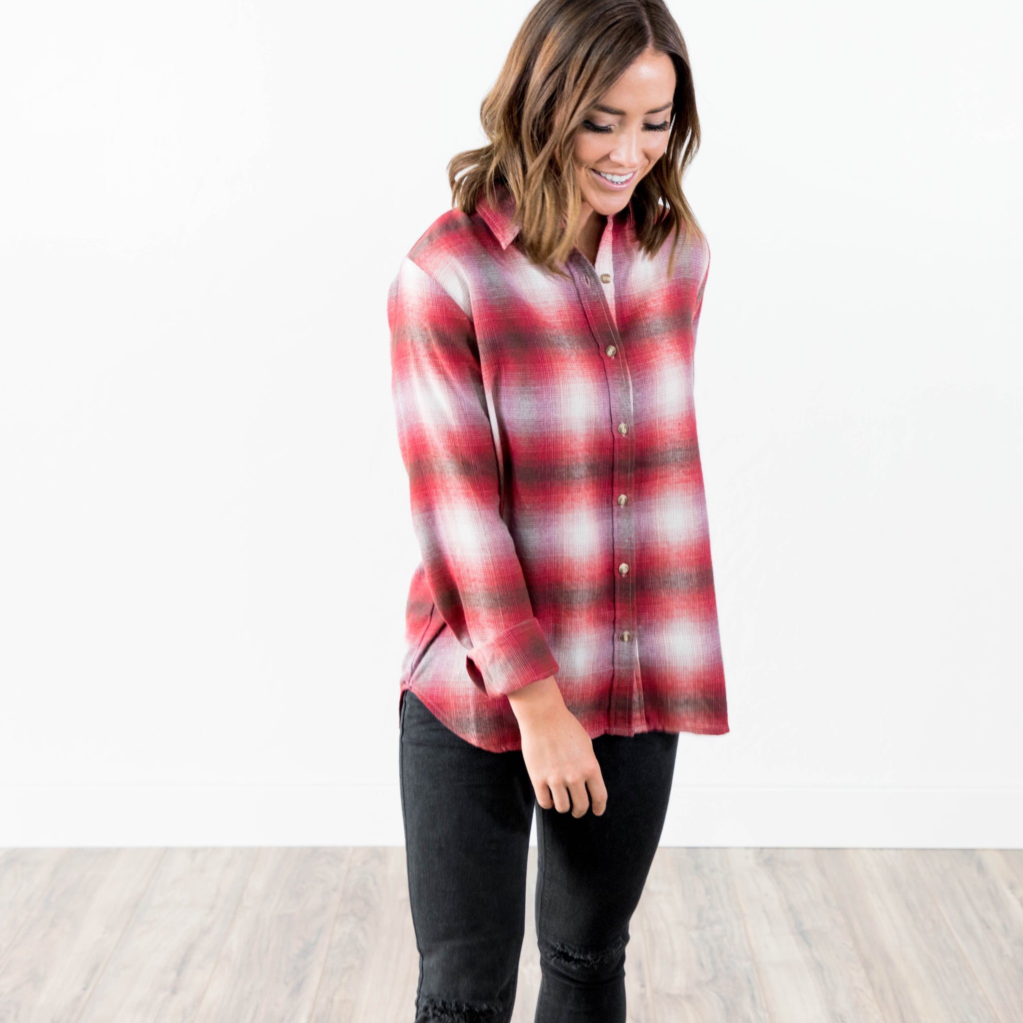 Kendra Plaid Button Up