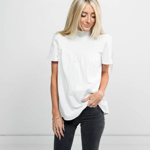 Jennings High Neck Top Off White